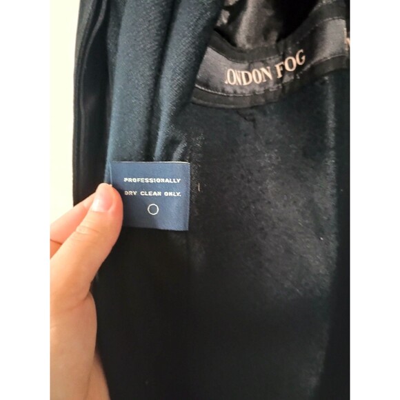 VTG London Fog Trench Coat Women's Large Petite Black With Removable Lining - Picture 5 of 15